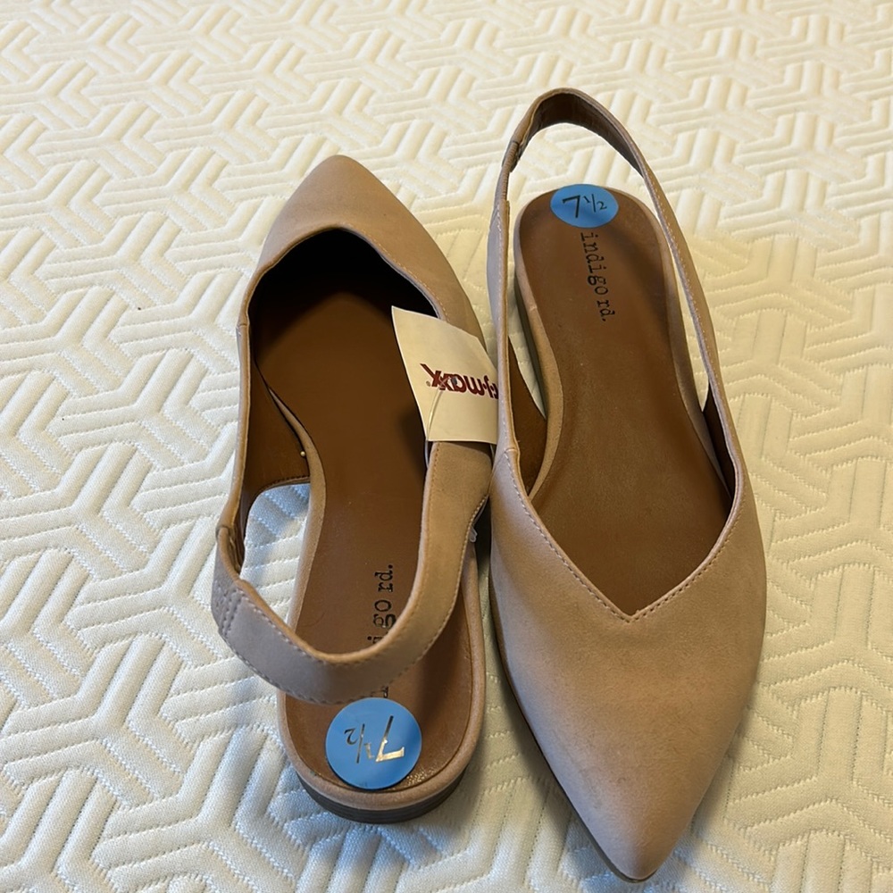 Indigo road 7.5 sling back flats mauve